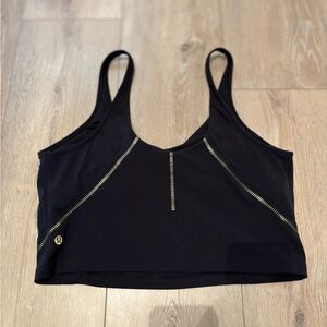 Black Active Sports Bra with Gold Accent